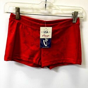 Capezio Girl’s Red Shimmer Dance Shorts